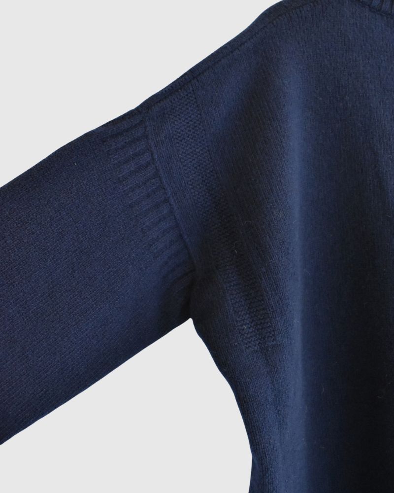 AURA Vネックニットプルオーバー Navy