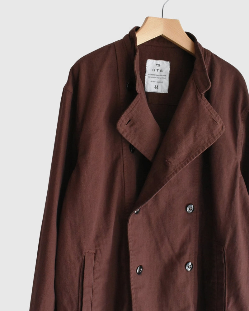 STAND COLLAR DOUBLE BREAST JACKET Burgundy