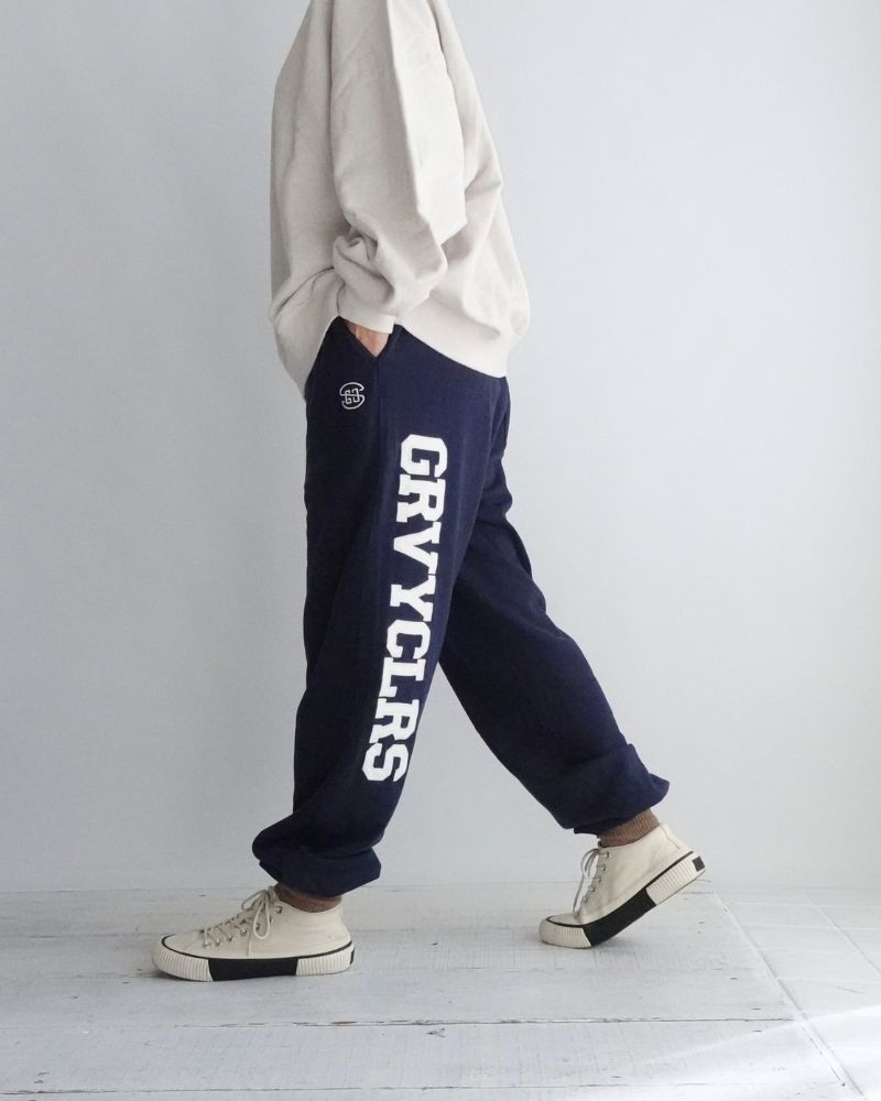ウラケ GRVYCLRS アップリケ ロングパンツ (MENS) Navy
