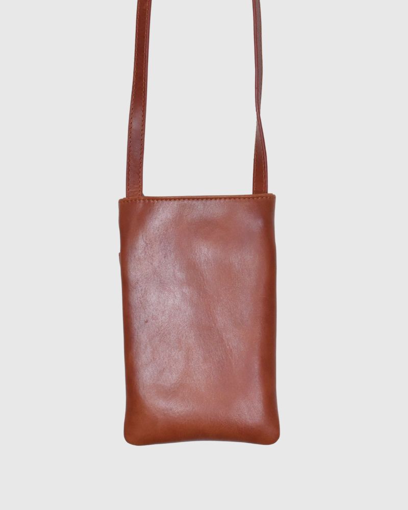 SHOULDER PHONE POUCH LightBrown