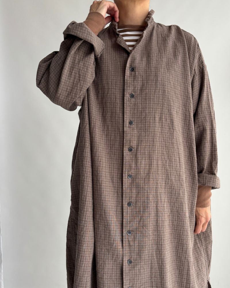 ギザンディ天竺ボーダーロングTee Brown/Off