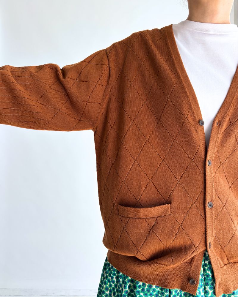 透かし編みニットカーディガン 'EMILY' Camel