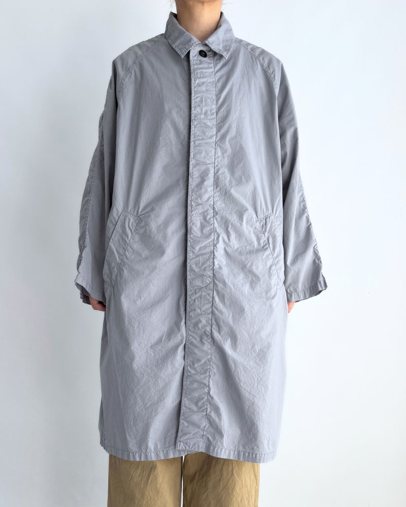 60s COTTON POPLIN OVERDYE BALMACAAN COAT Blue