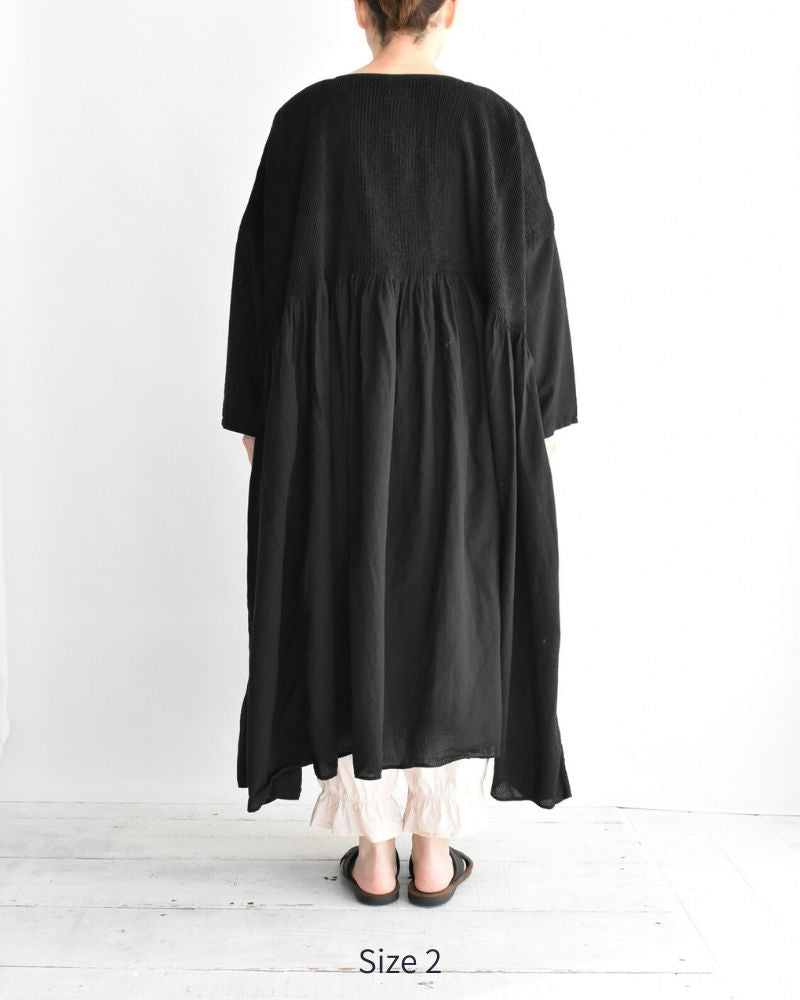 MINI PINTUCK PULLOVER DRESS Black