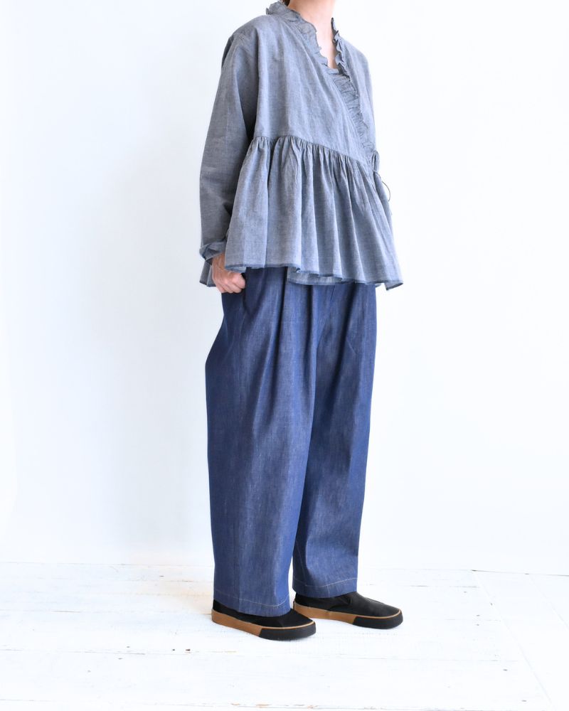 HAKU-DENIM タックパンツ Blue