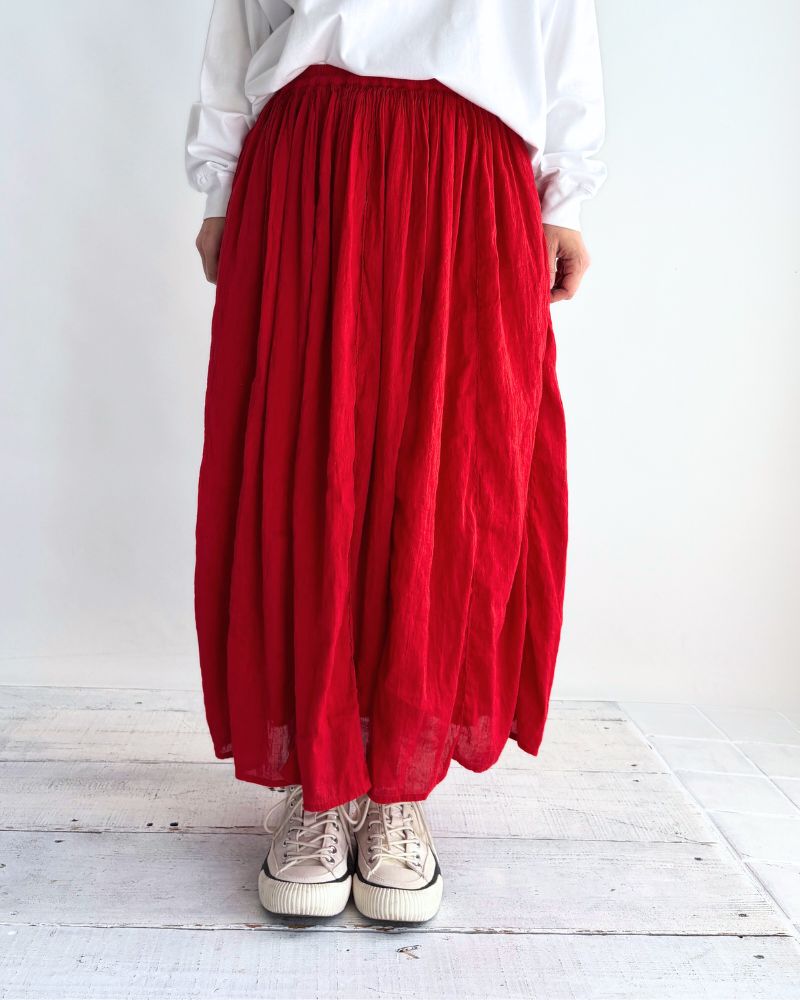 GATHERED SKIRT DeepRed