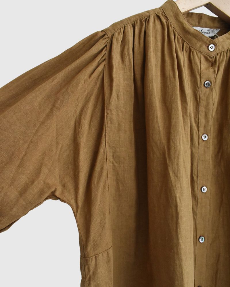 フレンチリネン シャツ Camel