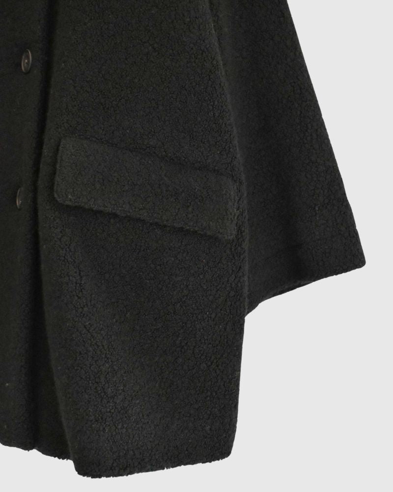 DOUBLE OVER COAT Black