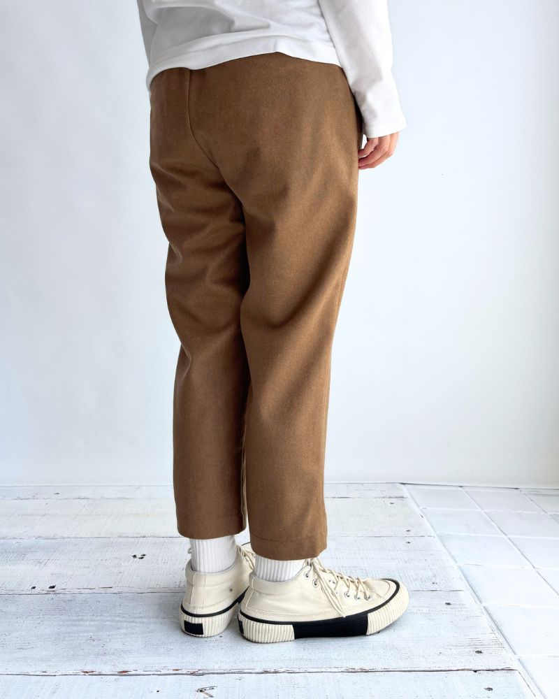 WOOL FLANNEL EASY TAPERED PANTS Camel
