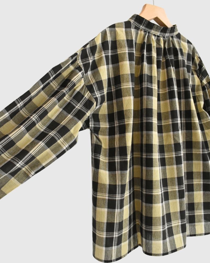 チェックヘンリーシャツ Black/YellowCheck