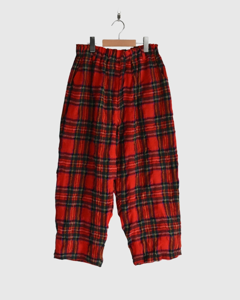 コットンウール タータンチェックパンツ Red