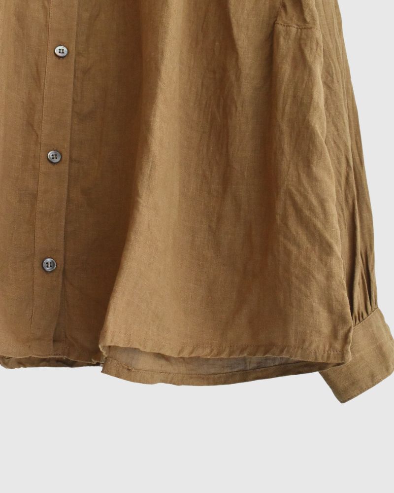 フレンチリネン シャツ Camel