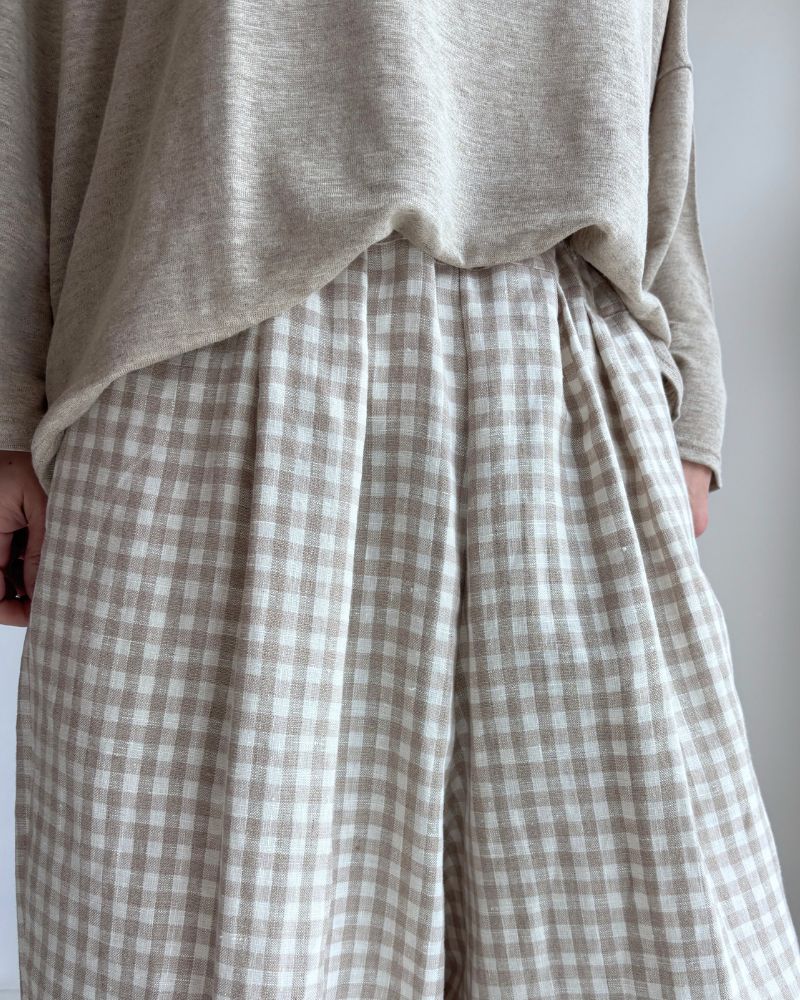 エッグパンツ（LINEN） Gingham