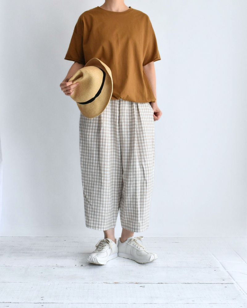 ハーフスリーブ ドロストTシャツ DarkCamel