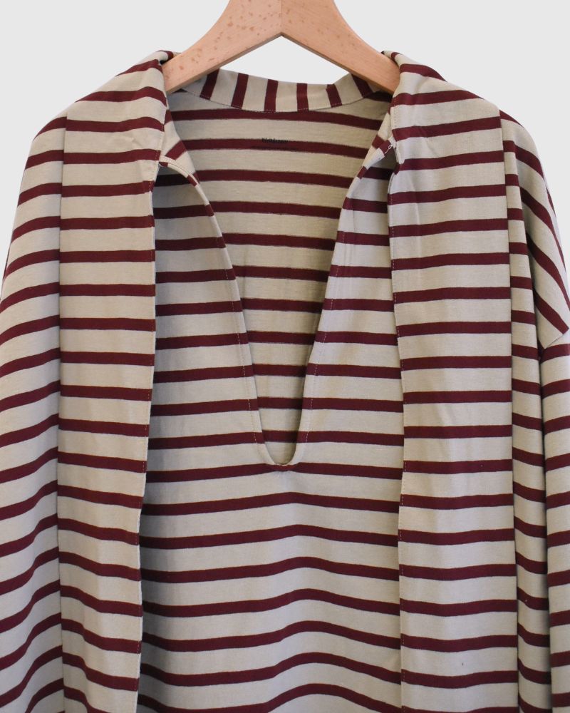 taco cotton ボーダータイ Beige/Bordeaux