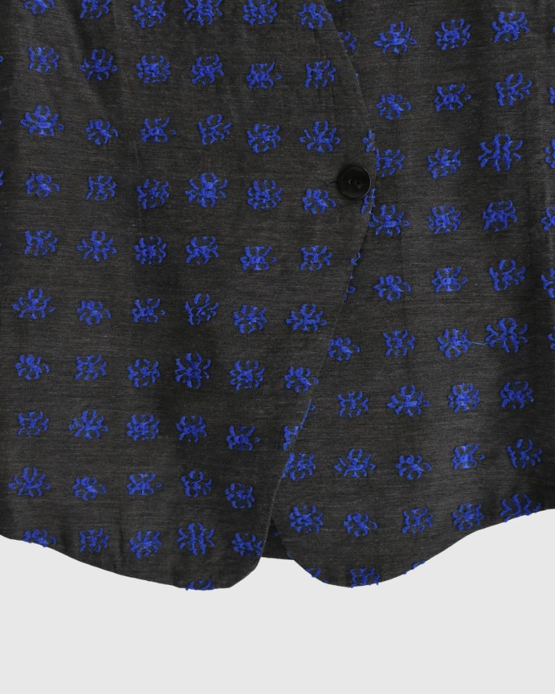 ジャカードアシンメトリーベスト Charcoal