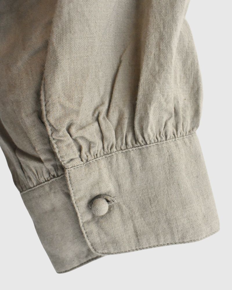 CREW-NECK BOSOM LONG SHIRT WITH MINI PINTUCK Beige