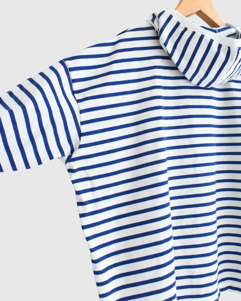 ドローストリング フーディプルオーバー Blue/White