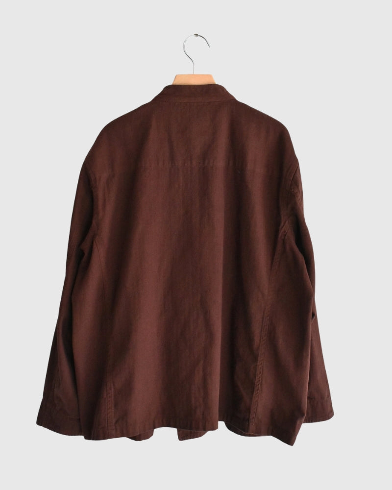 STAND COLLAR DOUBLE BREAST JACKET Burgundy