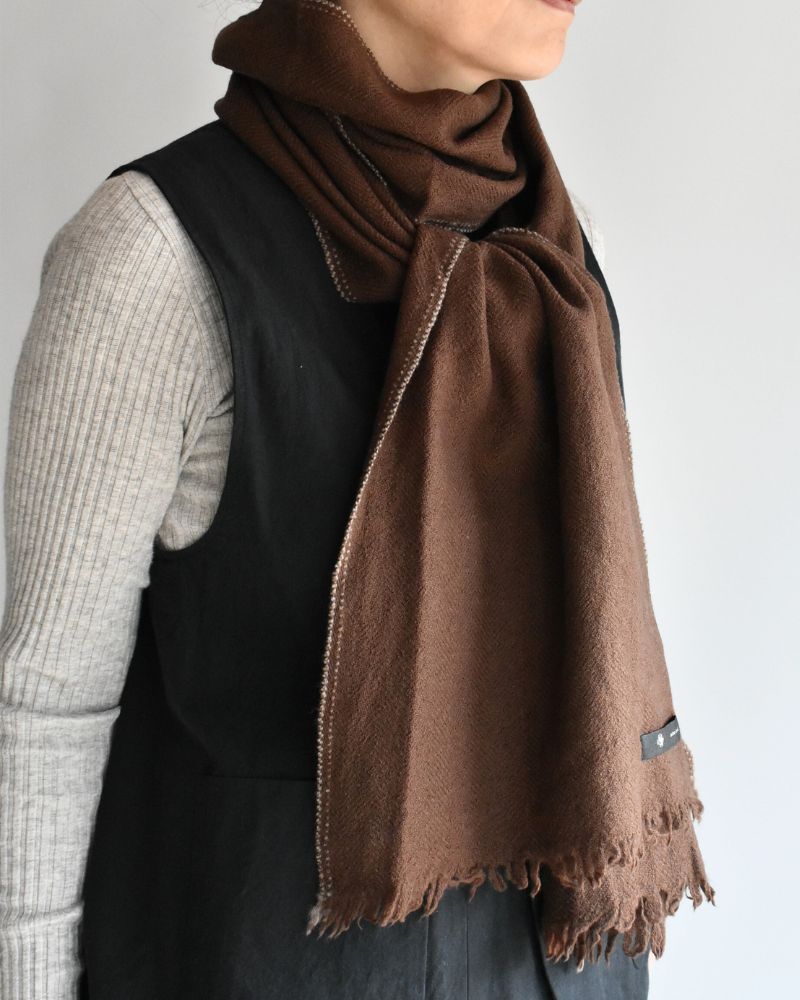 WOOL STOLE 32x188cm Brown/Beige