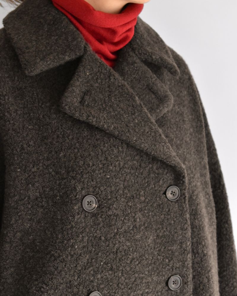 DOUBLE OVER COAT DarkBrown