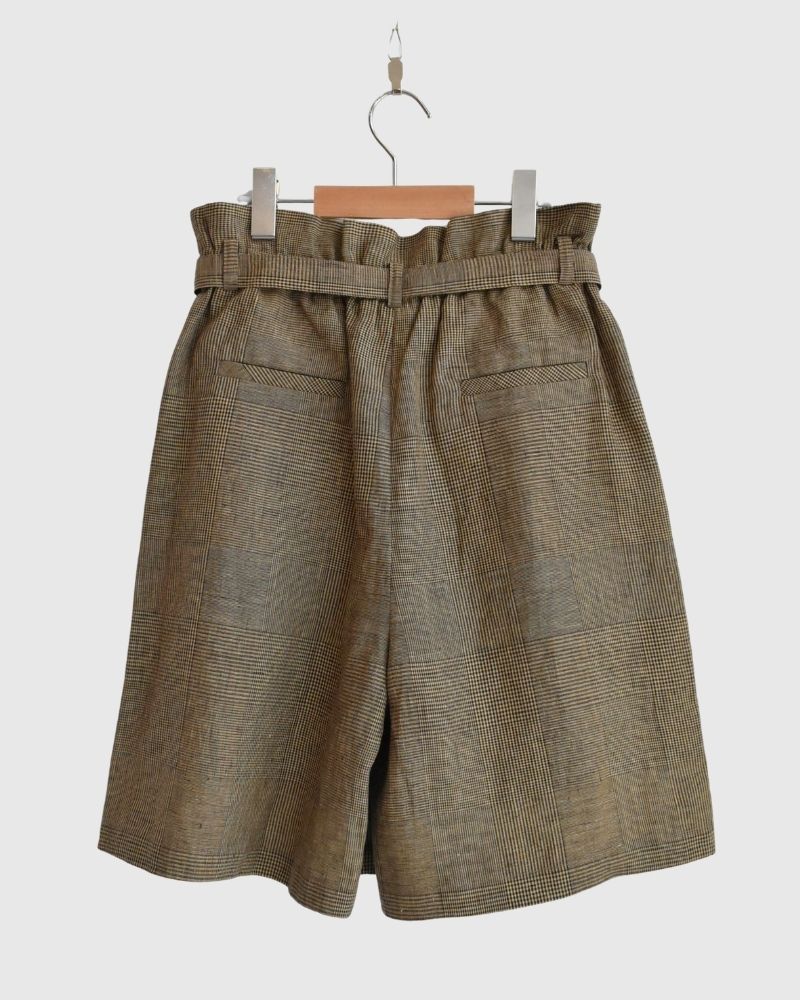 【sale】DREAMING グレンチェック リネンショートパンツ Beige