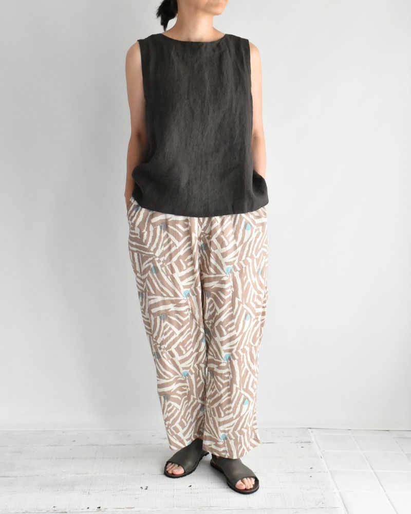 2wayノースリーブブラウス（LINEN） Brown
