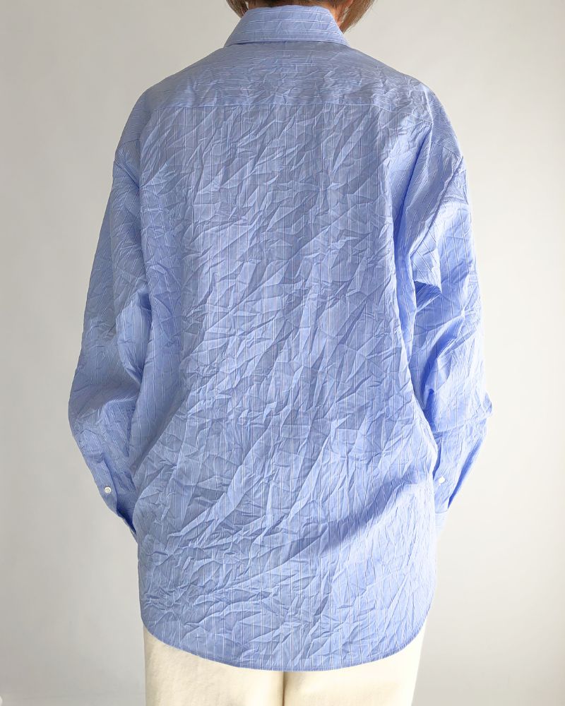 CLEA-CC 2WAYレギュラーカラーシャツ SaxStripe