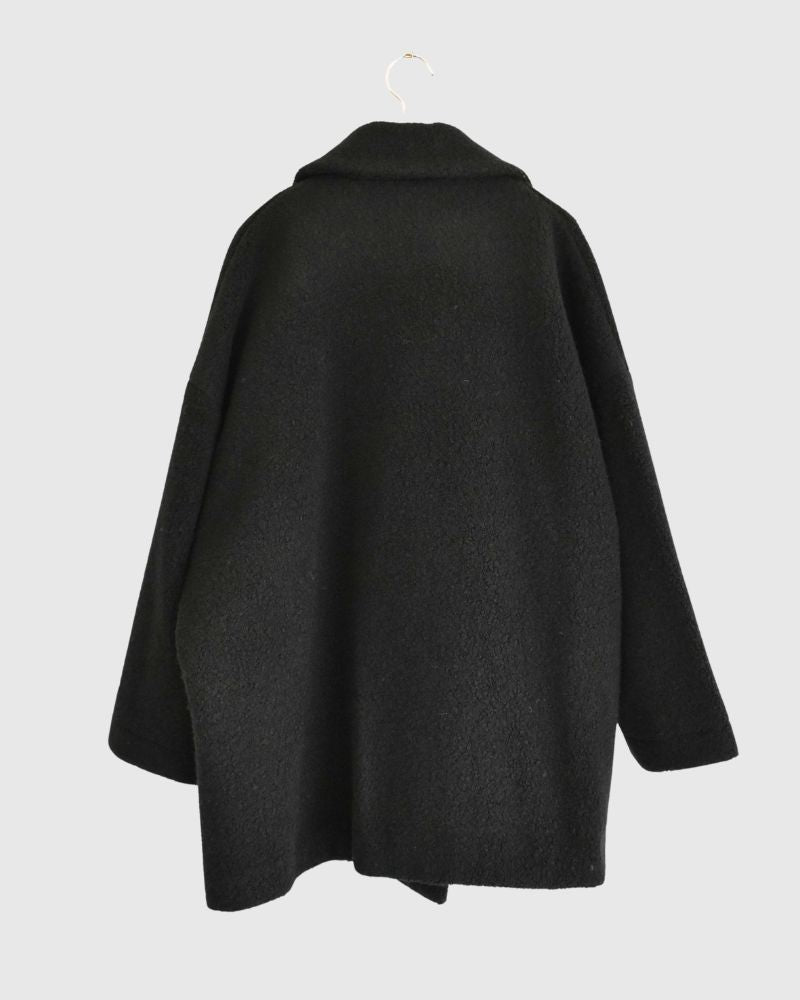 DOUBLE OVER COAT Black