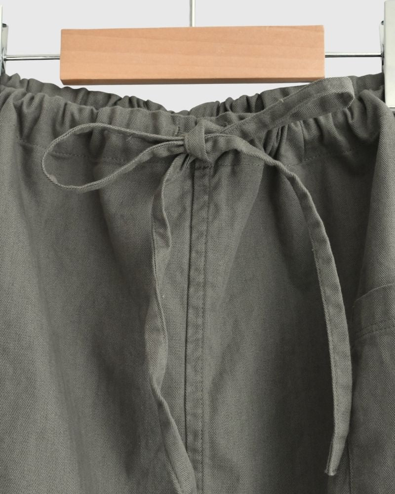 COTTON HERRINGBONE WASH EASY SKIRT KhakiHerringbone