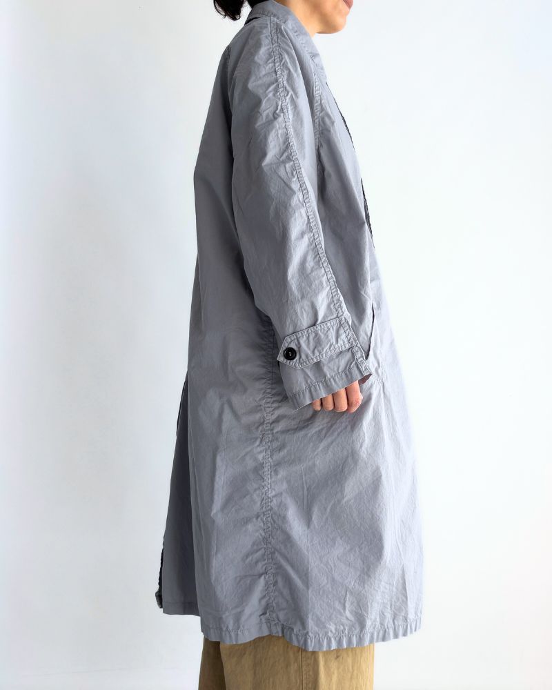 60s COTTON POPLIN OVERDYE BALMACAAN COAT Blue