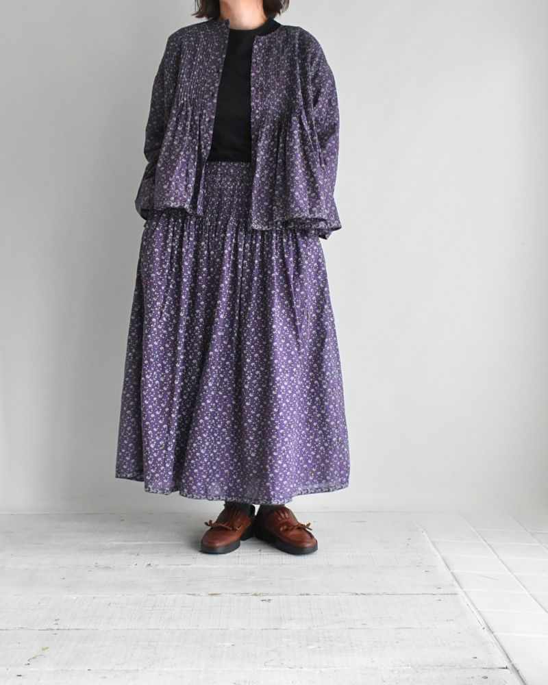 RAJASTHAN TUCK GATHERED SKIRT WITH LINING Purple