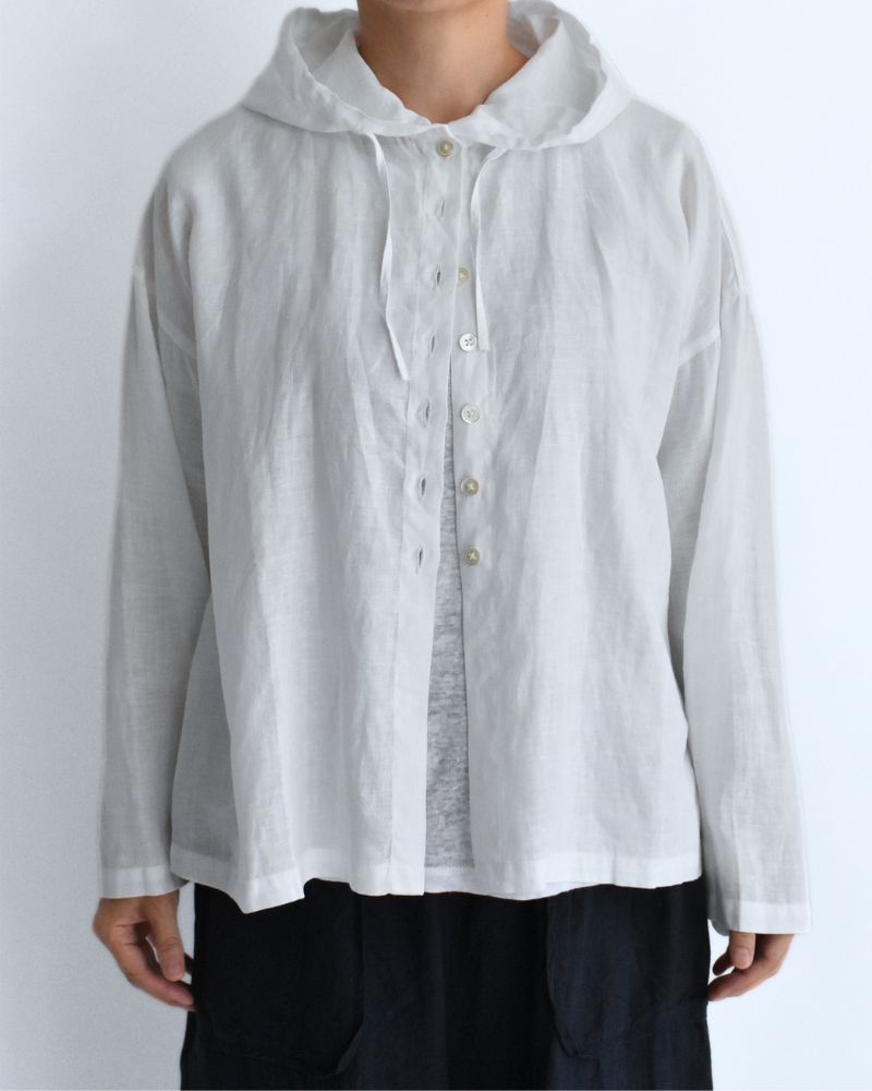 フーディシャツ（LINEN） White