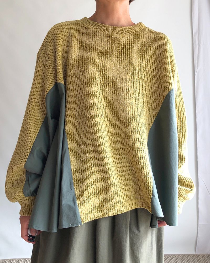 KNIT COMBI TOPS 'ORIAN' Yellow