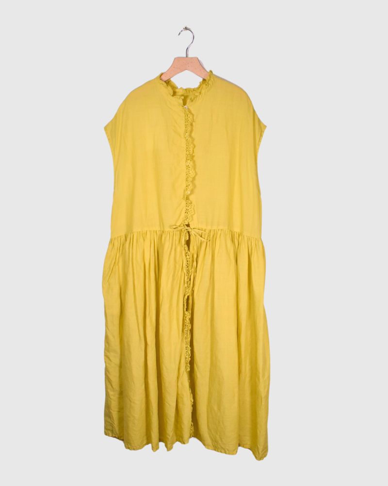 ANTIQUE LACE 2WAY CLASSICAL NO SLEEVE ONE PIECE AntiqueYellow