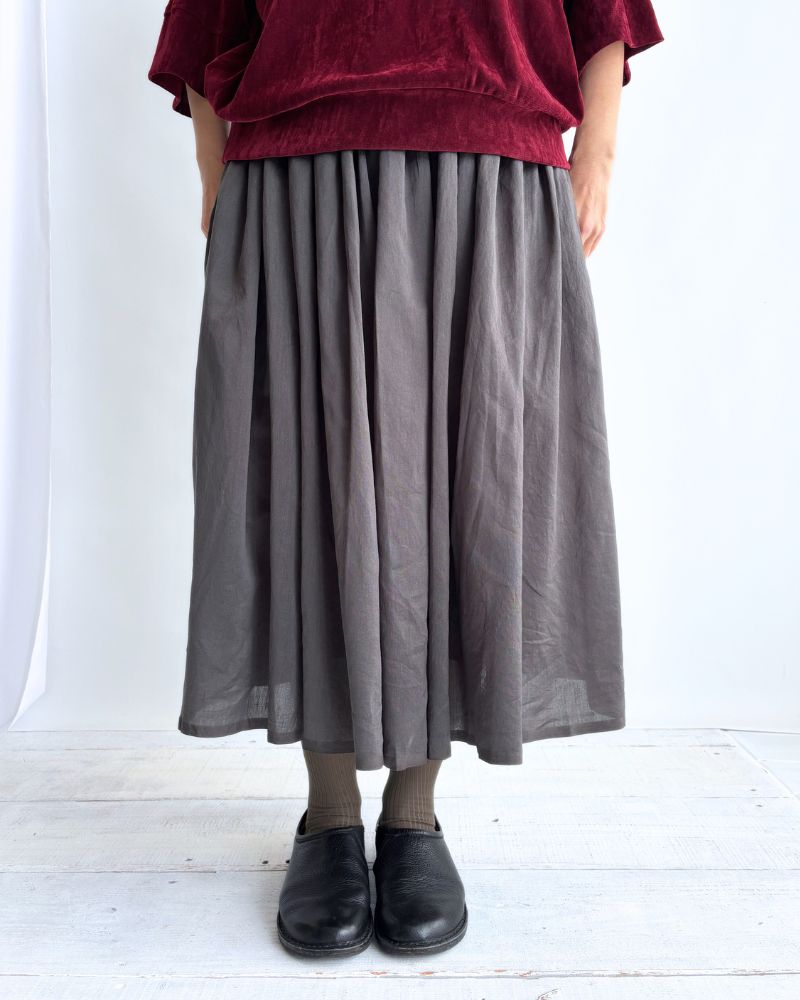 RAJASTHAN TUCK GATHERED SKIRT WITH LINING Gray
