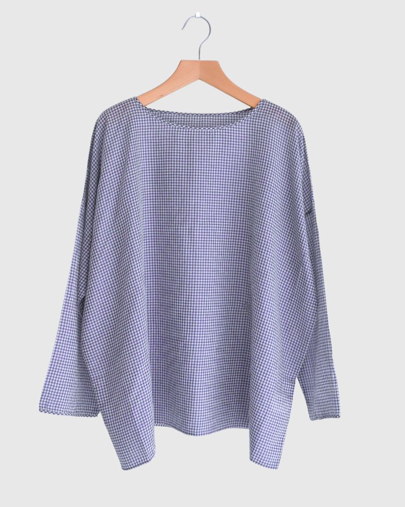 DROP SHOULDER SMOCK OffWhite/Purple