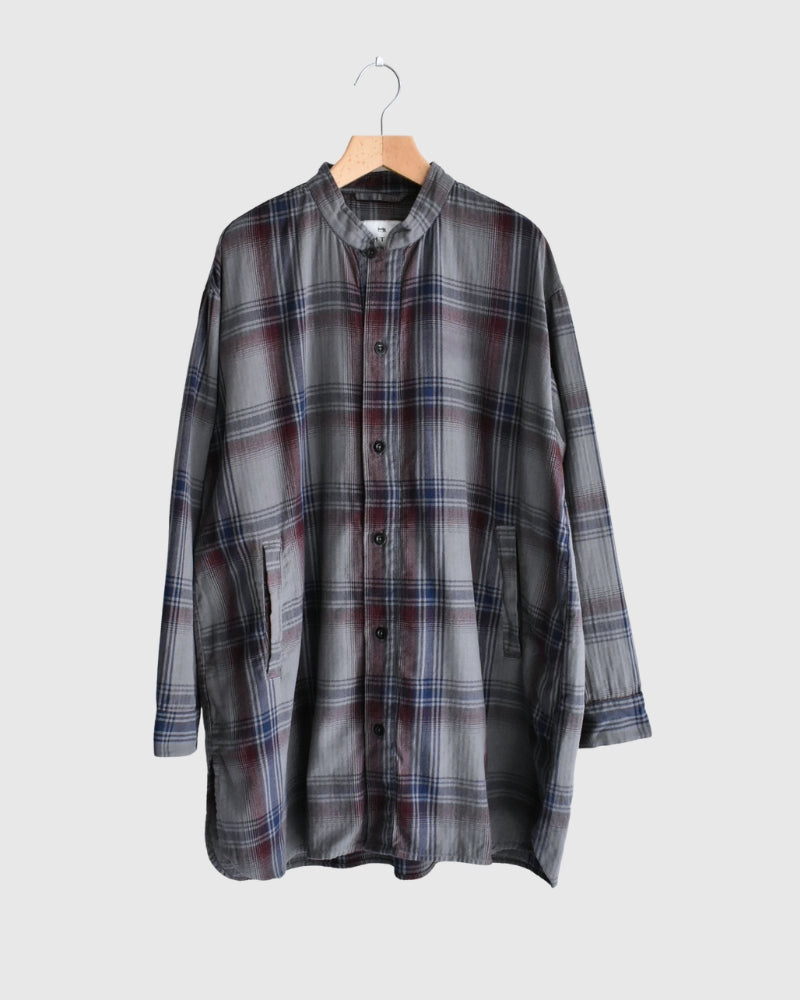 STAND COLLAR SHIRT Blue