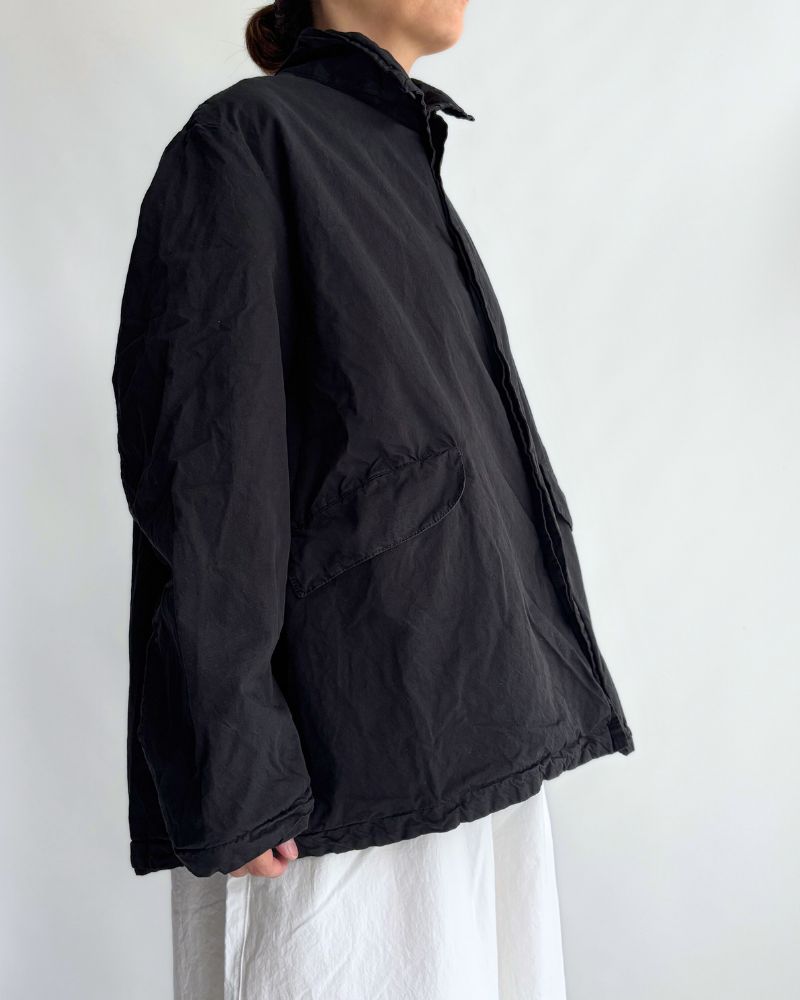 ガーメントダイショートコート Black