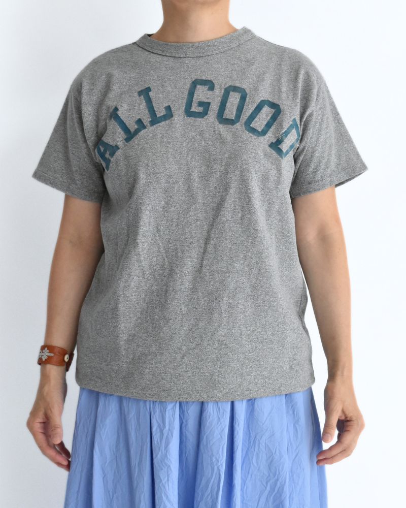 ビンテージコットン天竺 ALL GOOD Tシャツ (MENS) Gray