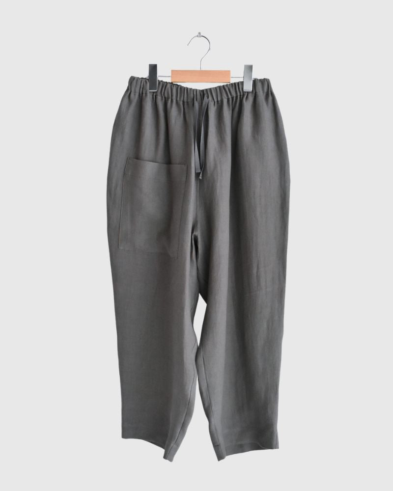 アシメポケットベイカーパンツ（LINEN） DarkGray