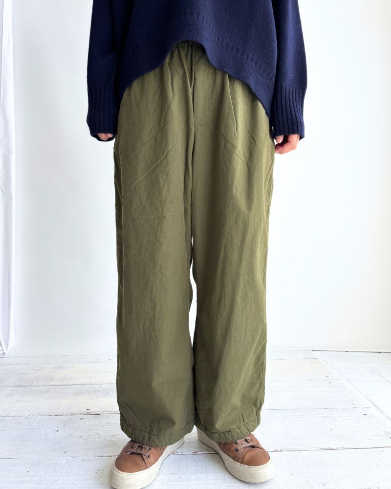 40s ORGANIC POPLIN (OVERDYE) EASY PANTS ArrasGreen