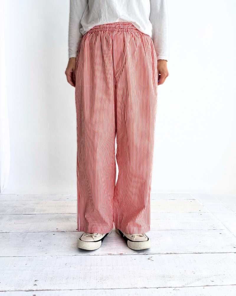 POPLIN STRIPE EASY PANTS OrangeStripe