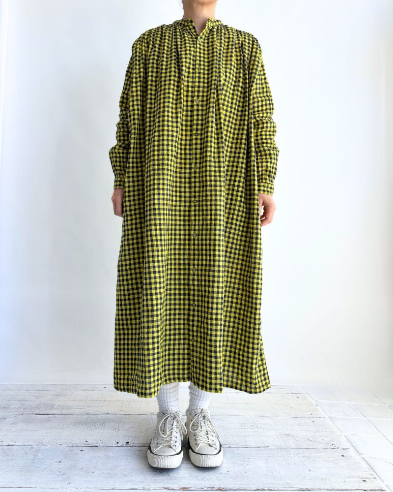 ギンガムチェック ドレス Yellow