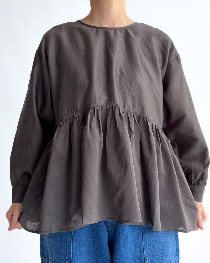 RAHASTHAN TUCK GATHERED PULLOVER Gray