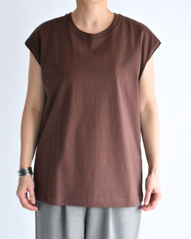 CALM フレンチスリーブTシャツ Brown