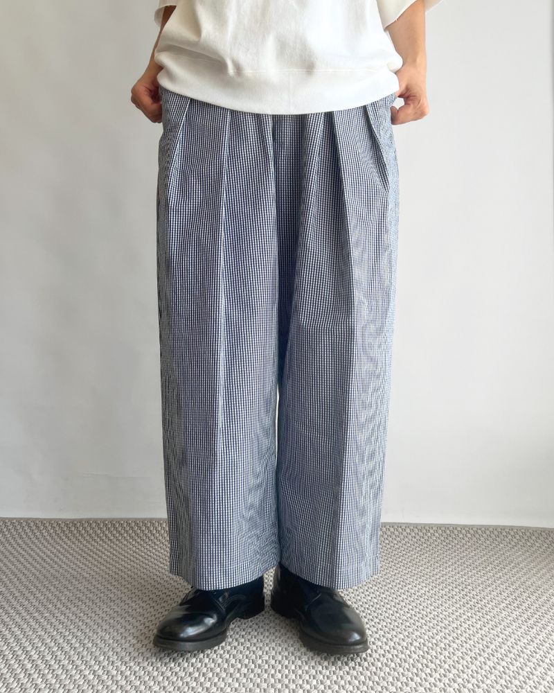 HAKAMA-W タックイージーパンツ NavyCheck