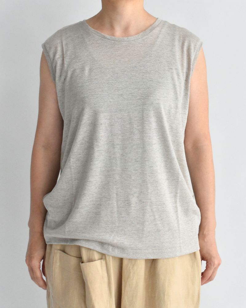 クルーネック ノースリーブTシャツ Natural