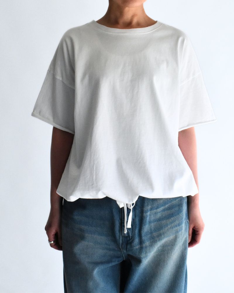 ハーフスリーブ ドロストTシャツ White