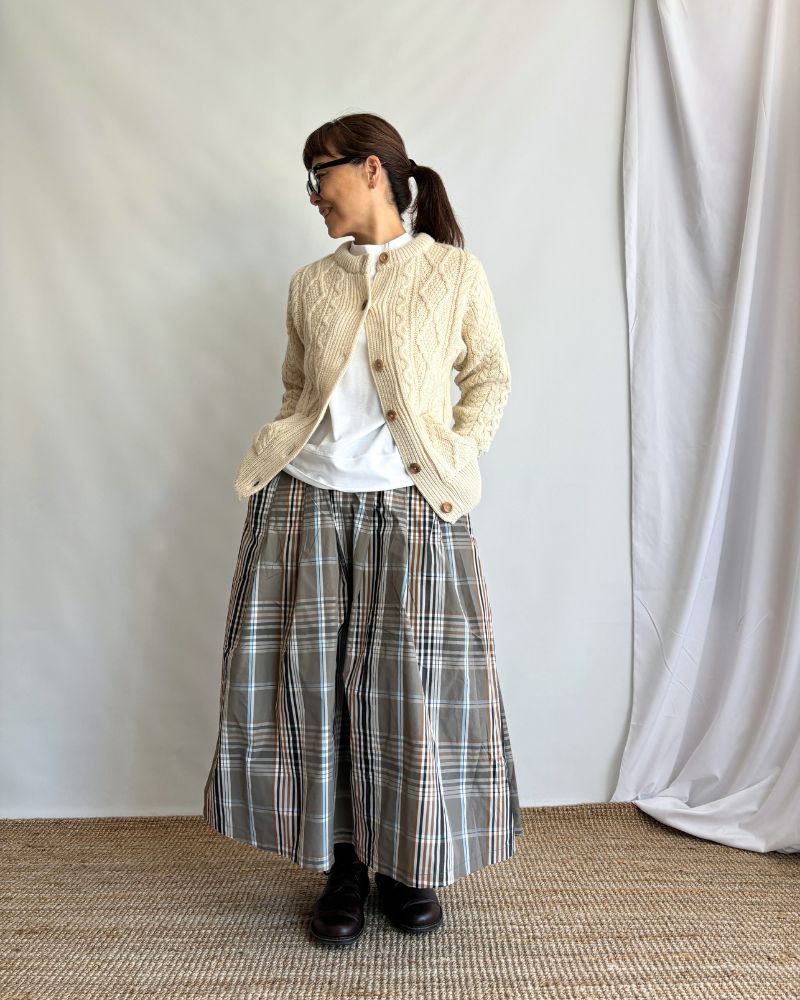 CHECK A LINE SKIRT 'FELINA' BeigeBrown